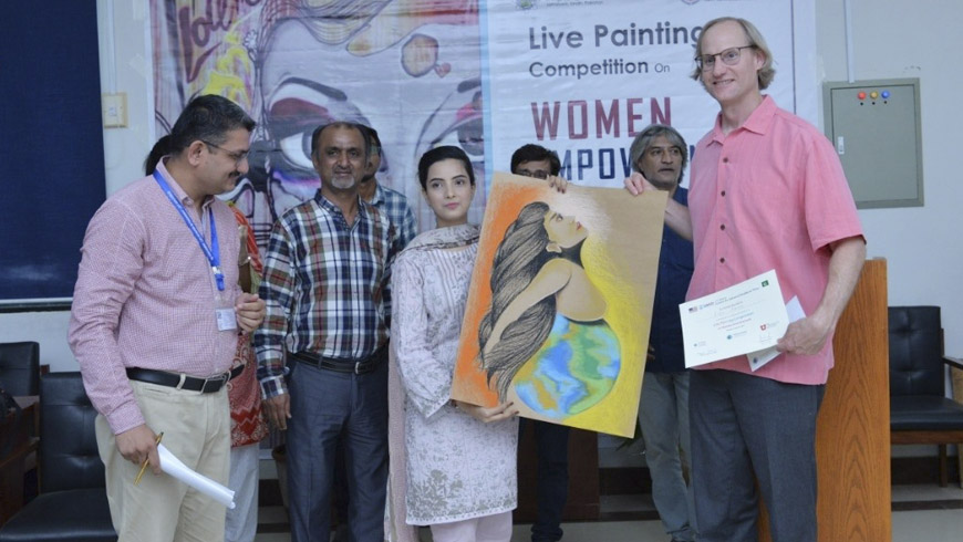 A live Painting Competition was organized by Women Resource Center (WRC) of Mehran University of Engineering & Technology at Jamshoro
