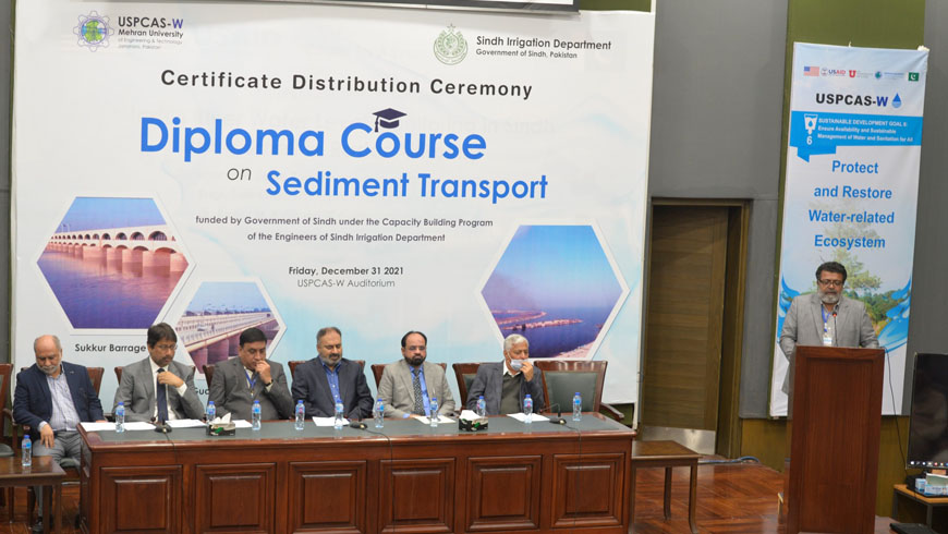 Diploma Course on Sediment Transport” is held in the USPCAS-W Mehran UET, Jamshoro