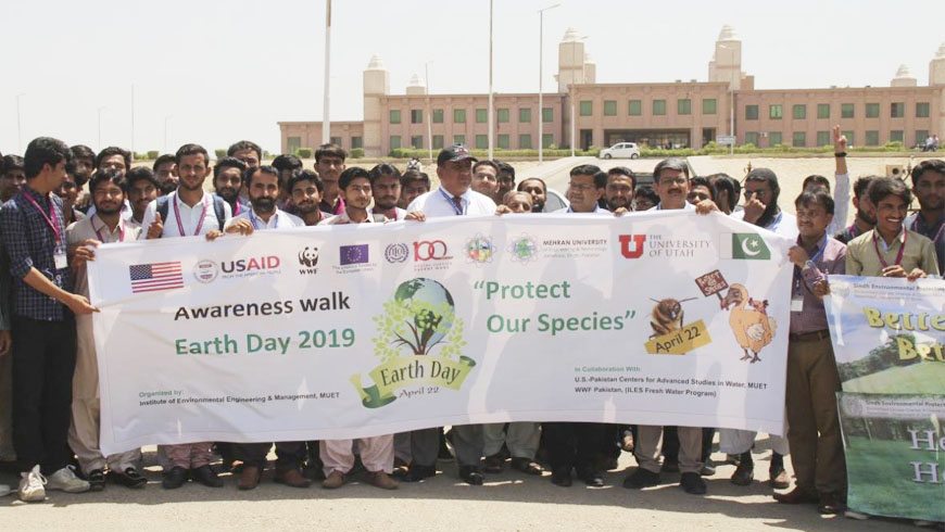Earth Day 2019 was jointly celebrated by USPCAS-W & IEEM MUET and WWF Pakistan
