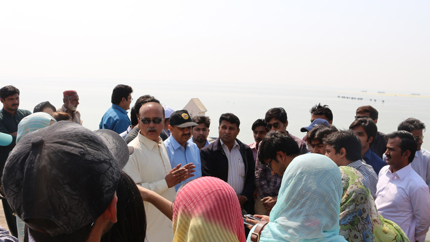 MS/PhD Students of USPCAS-W, MUET Jamshoro went to the lake for their filed study trip on Friday, February 26, 2016