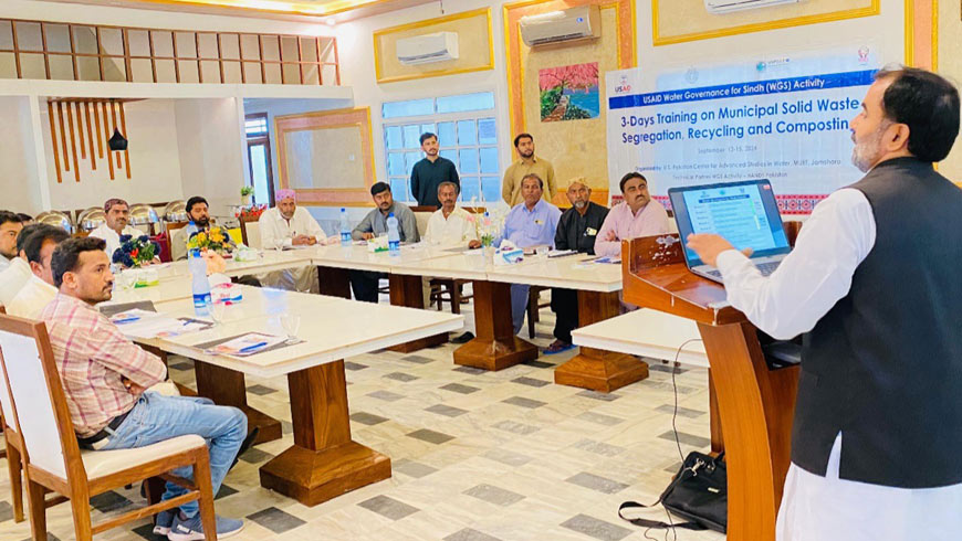 The USPCASW and HANDS-Pakistan held a three-day training program in Jacobabad on solid waste segregation, recycling, and composting