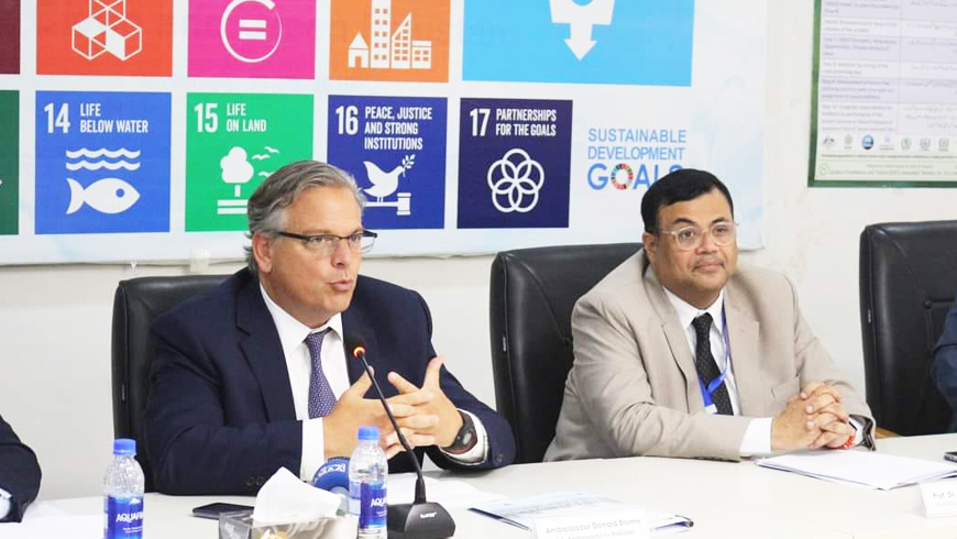 U.S. Ambassador to Pakistan, Mr Donald Blome, was at Mehran University of Engineering and Technology, Jamshoro and visited the U.S.- Pakistan Center for Advanced Studies in Water (USPCAS-W)