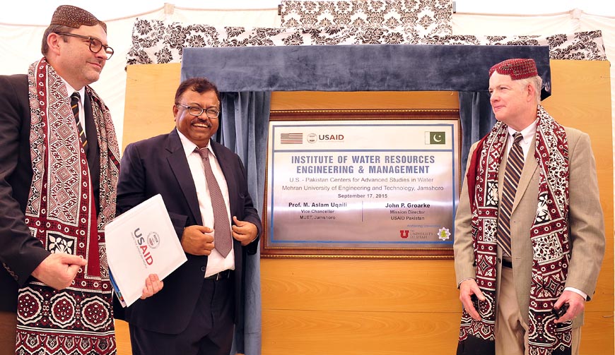 USAID Mission Director Lays Foundation Stone for Water Research Center at MUET