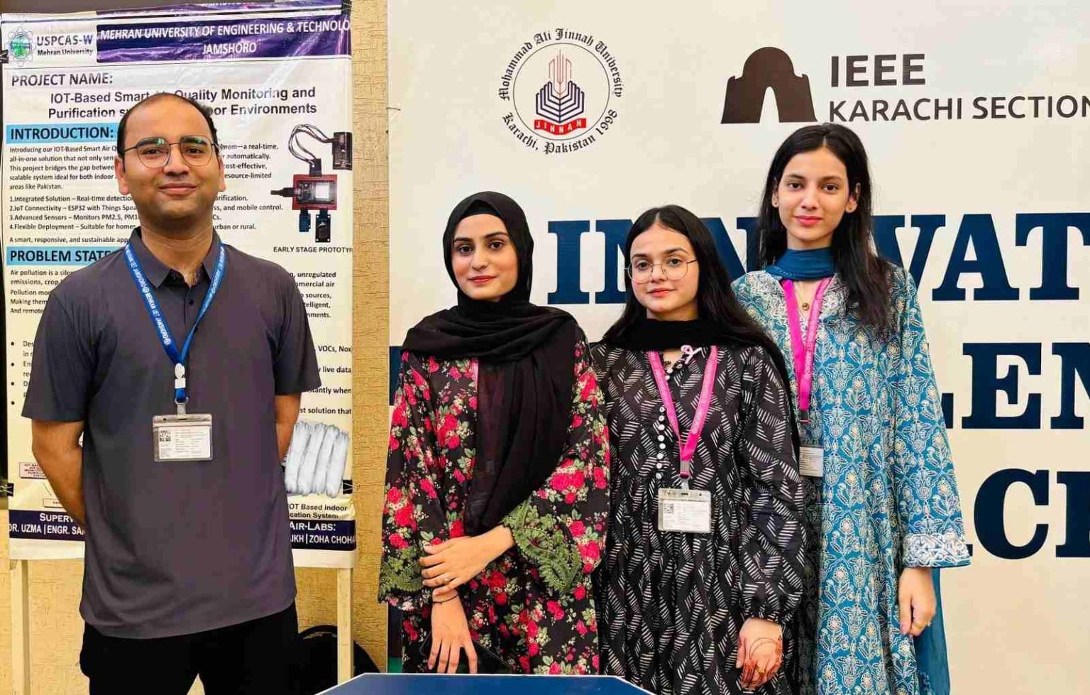 USPCAS-W MUET BS Students Recognized for Award-Winning IoT-Based Air Quality Monitoring Project at IEEE YESIST12